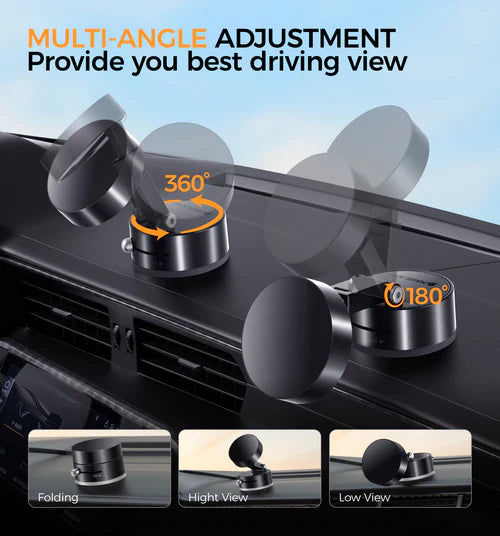 Double-sided Vacuum Magnetic Phone Holder Car/ Kitchen/ Mirror/ Adjustable Foldable