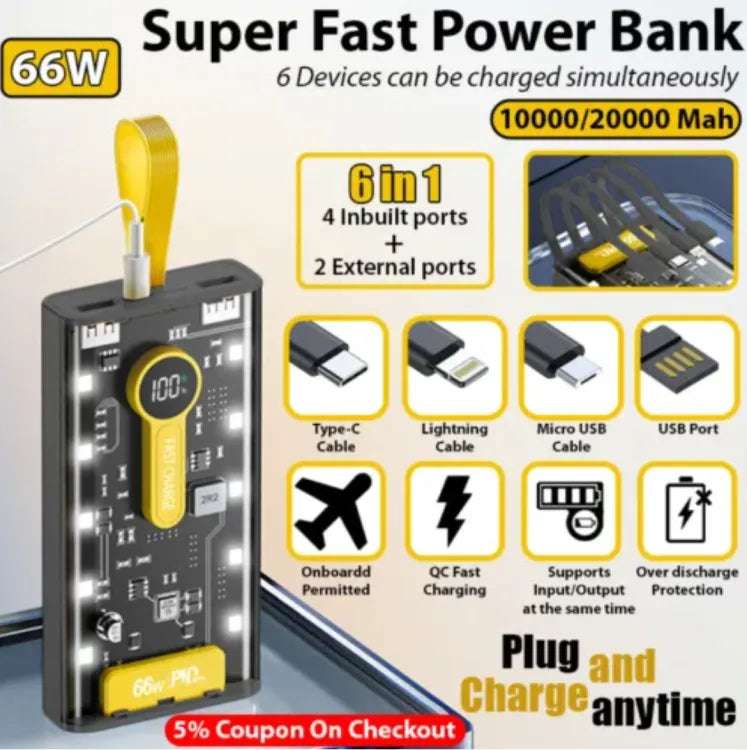 66W FAST POWER BANK WITH NIGHT LIGHT